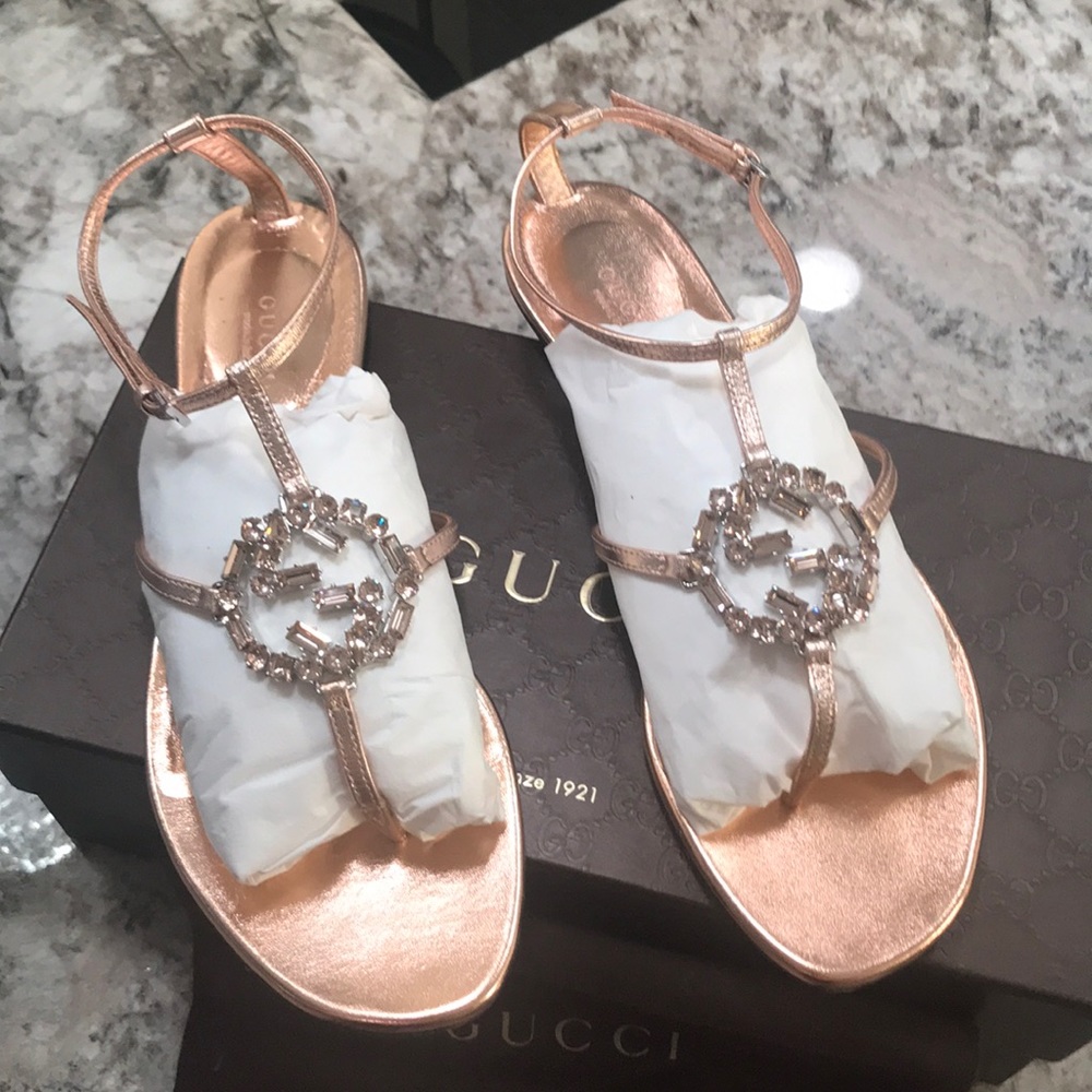 😍 Authentic GUCCI Crystal GG Sandals